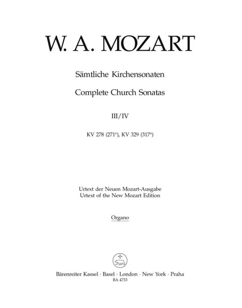 Samtliche Kirchensonaten, Heft 3/4